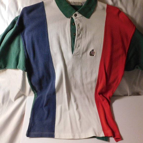 Bugle Boy Company Striped Polo Shirt Short Sleeves Vintage - Picture 2 of 6